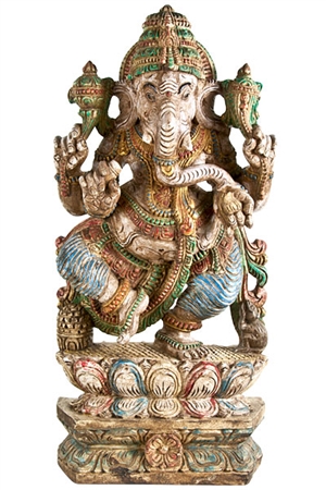 Wooden Lord Ganesh Statue