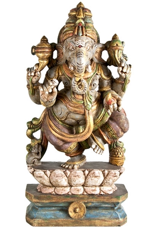 Wooden Lord Ganesh Statue