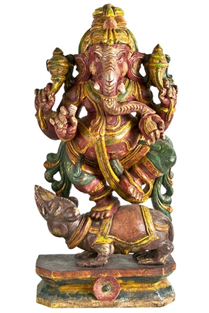 Wooden Lord Ganesh Statue