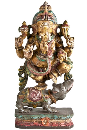 Wooden Lord Ganesh Statue