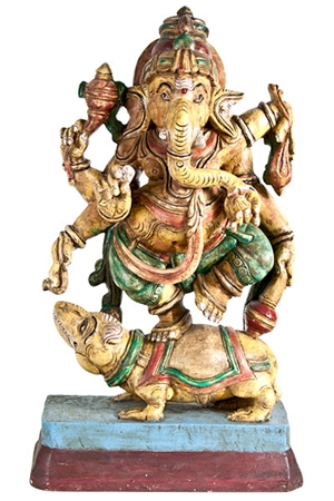 Wooden Ganesh Statue