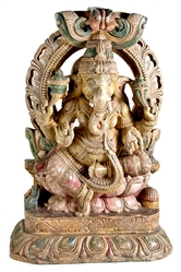 Wooden Lord Ganesh Statue