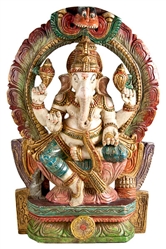 Wooden Lord Ganesh Statue