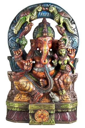 Wooden Lord Ganesh Statue