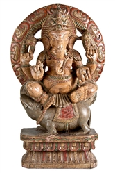 Wooden Lord Ganesh Statue