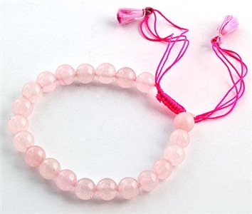 Wholesale Rose Quartz Adjustable Drawstring Bracelet