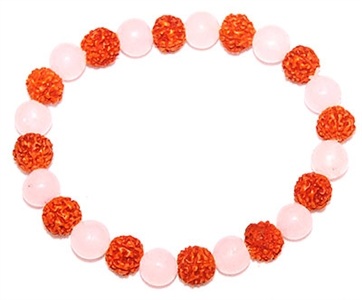 Wholesale Rose Quartz & Rudraksha Stretch Bracelet