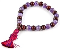 Wholesale Amethyst & Red Sandalwood Stretch Bracelet