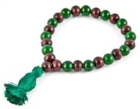 Wholesale Green Jade & Red Sandalwood Stretch Bracelet