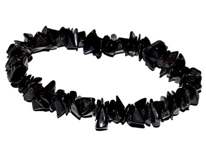 Wholesale Black Agate Chips Stretch Bracelet