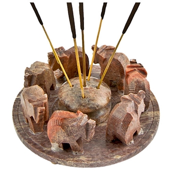 Wholesale Soapstone Elephant Ring Incense Burner