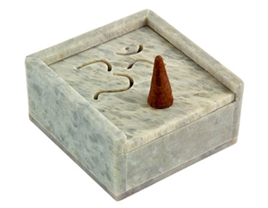 SBR30<br><br> *Om Symbol Carved Cone Burner with Storage - 3"x3"x1.5"