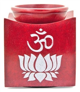 Wholesale Stone Carved Om Symbol on Lotus Aroma Lamp