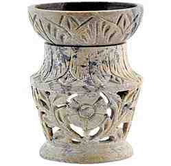 Wholesale SoapStone Floral Carved Aroma Lamp