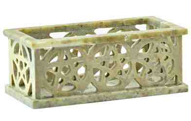 Stone Carved Pentacle Tea Light Holder