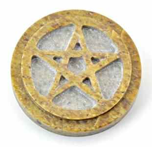 SoapStone Pentacle Altar Tile
