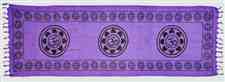 SCV157<BR><BR>*3 Lotus Om Symbol in Purple Scarve / Altar Cloth - 22" x 68"