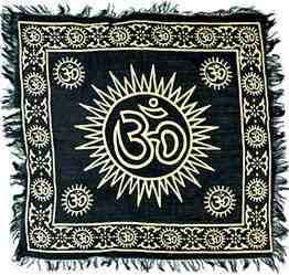 Wholesale Gold Print Om Symbol Scarves/Altar Cloth