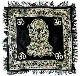 Wholesale Gold Print Ganesh Scarves/Altar Cloth