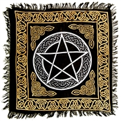 Wholesale Gold Print Pentacle Scarves/Altar Cloth