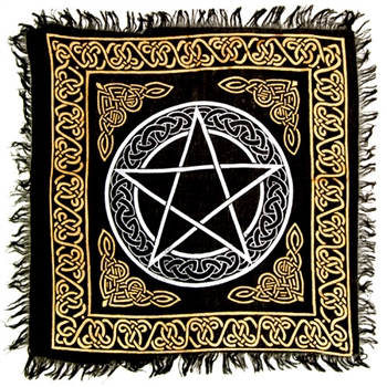 Wholesale Gold Print Pentacle Scarves/Altar Cloth