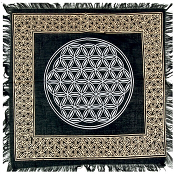 Wholesale Gold Print Flower of Life Scarves/Altar Cloth