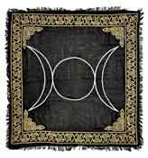 SCV251<BR><BR>Triple Moon in Gold & Silver Altar Cloth - 36" x 36"