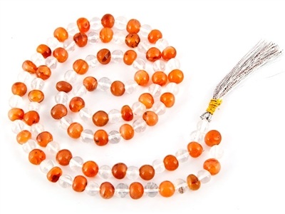 Wholesale Crystal Quartz & Carnelian Prayer Mala