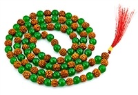 Wholesale Green Jade & Rudraksha Prayer Mala