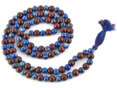 Wholesale Lapis Lazuli & Red Sandalwood Prayer Mala