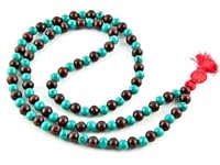 Wholesale Green Turquoise & Red Sandalwood Prayer Mala