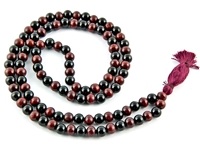Wholesale Black Agate & Red Sandalwood Prayer Mala