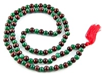 Wholesale Green Jade & Red Sandalwood Prayer Mala