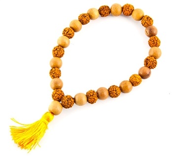 Wholesale Rudraksha + White Sandalwood Stretch Bracelet