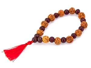 Wholesale Rudraksha + Red Sandalwood Stretch Bracelet