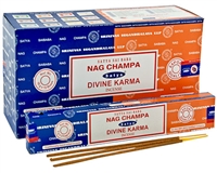 ST263<BR><BR>Satya Nag Champa + Divine Karma - 16 Gram Pack (12 Packs Per Box)