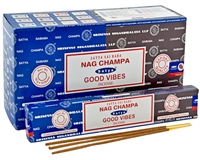 ST264<BR><BR>Satya Nag Champa + Good Vibes - 16 Gram Pack (12 Packs Per Box)