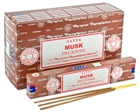 ST322<br><br> Satya Musk Incense - 15 Gram Pack (12 Packs Per Box)