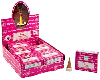 STC02<br><br>Satya Rose Cones - 12 Cones Pack (12 Per Box)