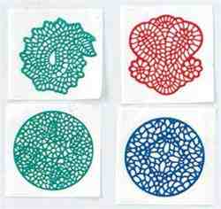 STE01<br><br> 12 Pieces Henna Tattoo Stencil Round Set - 2.5"D