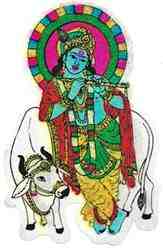 Krishna Playing Flute Stickers