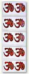 Om Symbol in Red & Gold Stickers
