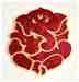 Red Ganesh Embossed Stickers