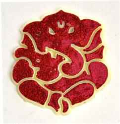 Red Ganesh Embossed Stickers