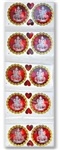 STR604<BR><BR>Goddess Laxmi In Red & Gold Sticker - 2"D (10 Per Pack)