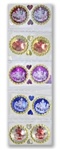 STR704<BR><BR>Laxmi, Ganesh & Sarswati in Multicolor Sticker - 1.25" D (10 per pack)