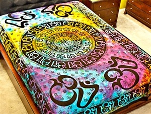 Wholesale Tapestry - Tie Die Om Chakra Tapestry/Bedspread