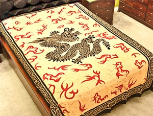 Wholesale Tapestry - Red-Beige Mystical Dragon Tapestry/Bedspread