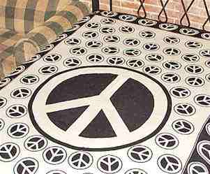 Wholesale Tapestry - White Peace Sign Tapestry/Bedspread