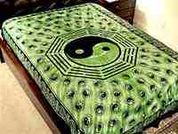 Wholesale Tapestry - Green Ying Yang Tapestry/Bedspread